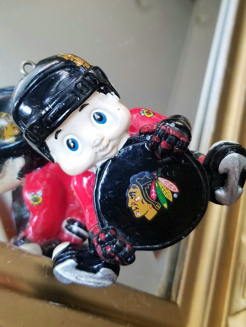 ❗Vintage Chicago Blackhawks NHL Sports Figure Holiday Ornament❗